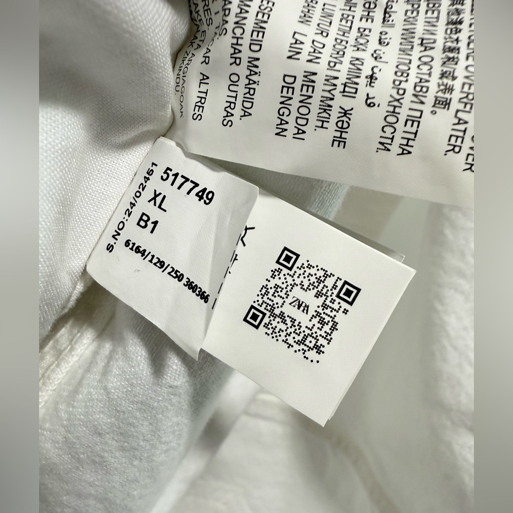 NWT ZARA WHITE DENIM MINI DRESS Size XL - Picture 8 of 9